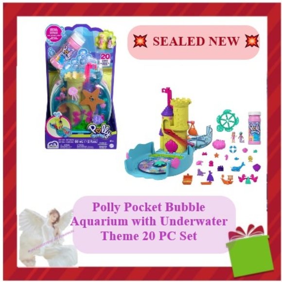 💥Polly Pocket Bubble Aquarium with Underwater Theme💥20 PC Set Sealed New! - Picture 1 of 15